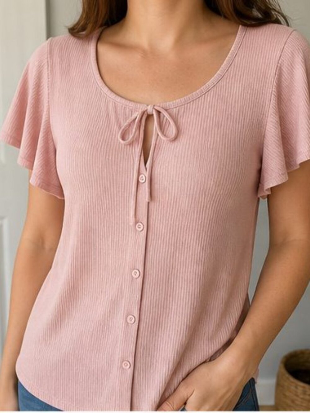 Blush Ruffle Blouse - Picture 2 of 6
